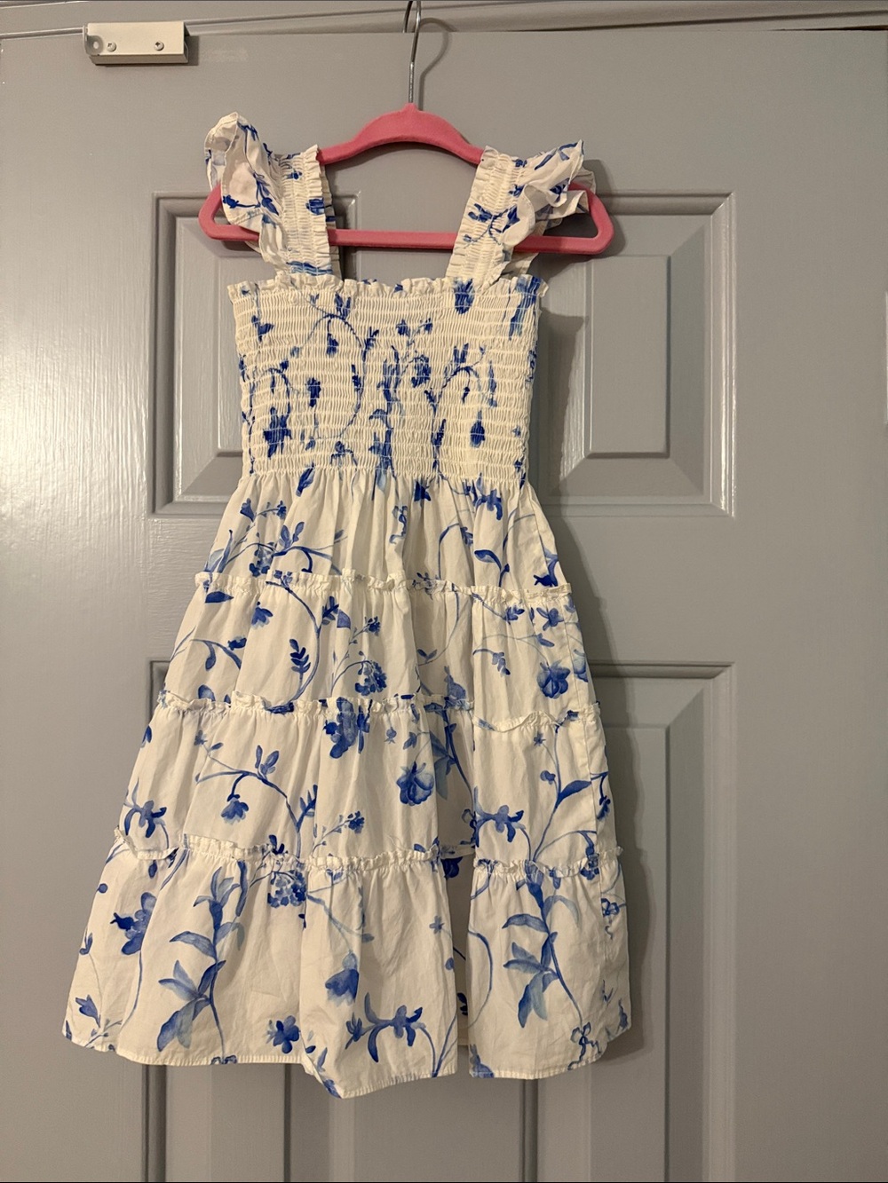 Hill House Home NWOT Blue & White Floral Smocked Sundress for Kids